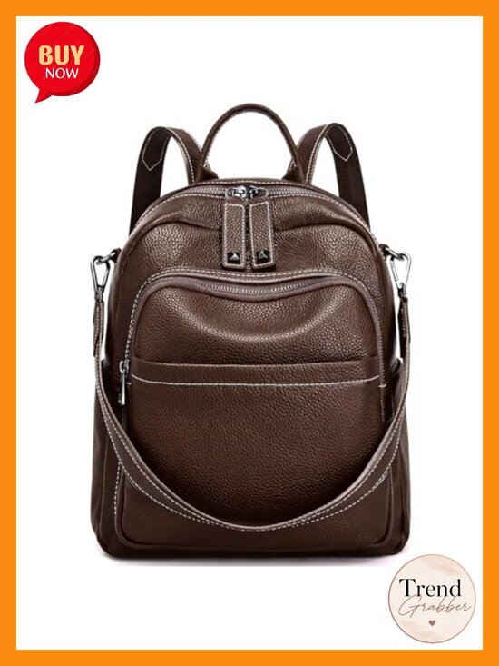 Genuine Leather Convertible Backpack Purse Women Anti Theft Travel Handbag main image 5